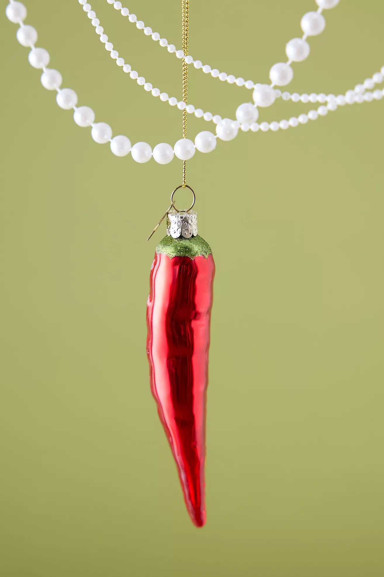 Vondels Red Chilli Pepper Glass Ornament | Anthropologie (UK)