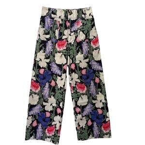 Anthropologie Colette Cecilia Pettersson Cropped Floral Wide Leg Pants Sz 28 | Poshmark