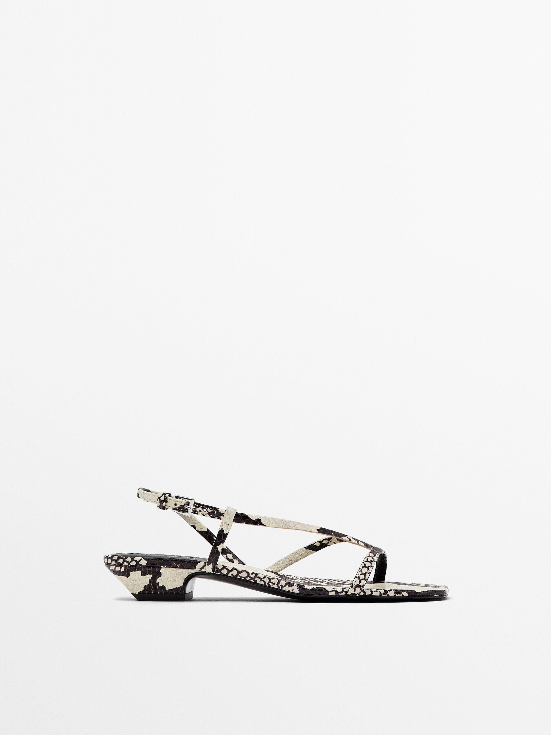 Heeled animal print sandals | Massimo Dutti US