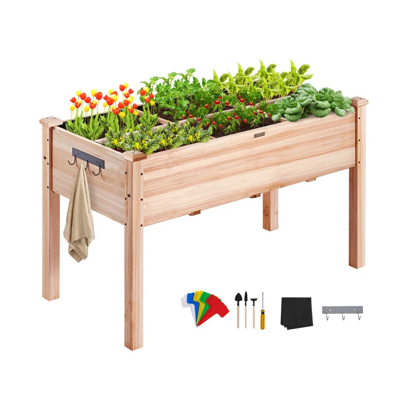 Arlmont & Co. Carlmontia 30'' H x 47'' W Wood Raised Garden Bed & Reviews | Wayfair | Wayfair North America