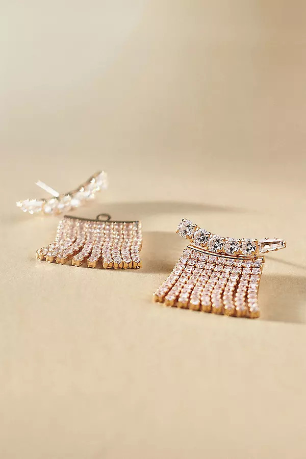 Fancy Front-Back Golden Fringe Earrings | Anthropologie (US)
