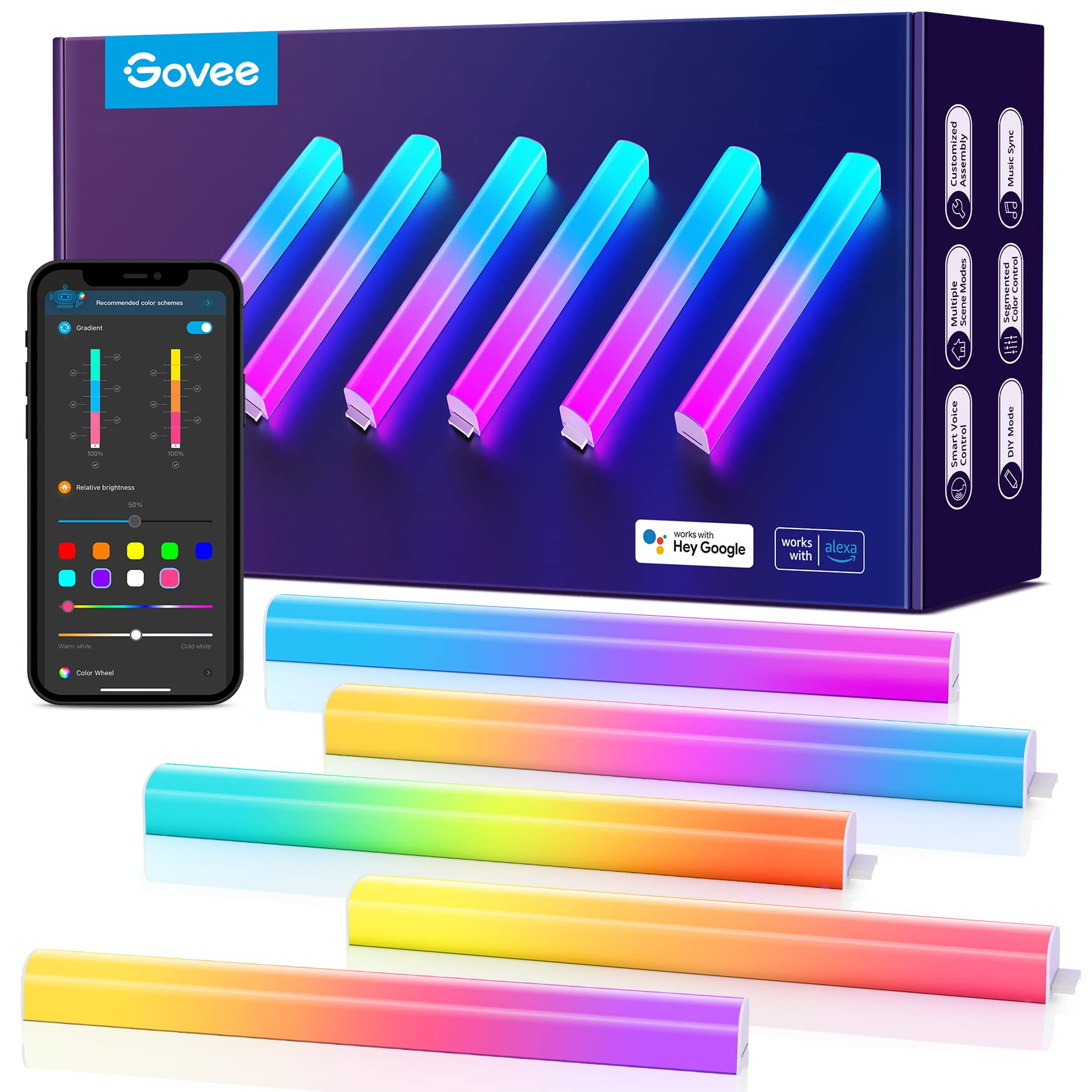 Govee Glide LED Wall Lights, RGBIC Wall Lights, Works with Alexa and Google Assistant, Smart Glid... | Amazon (US)