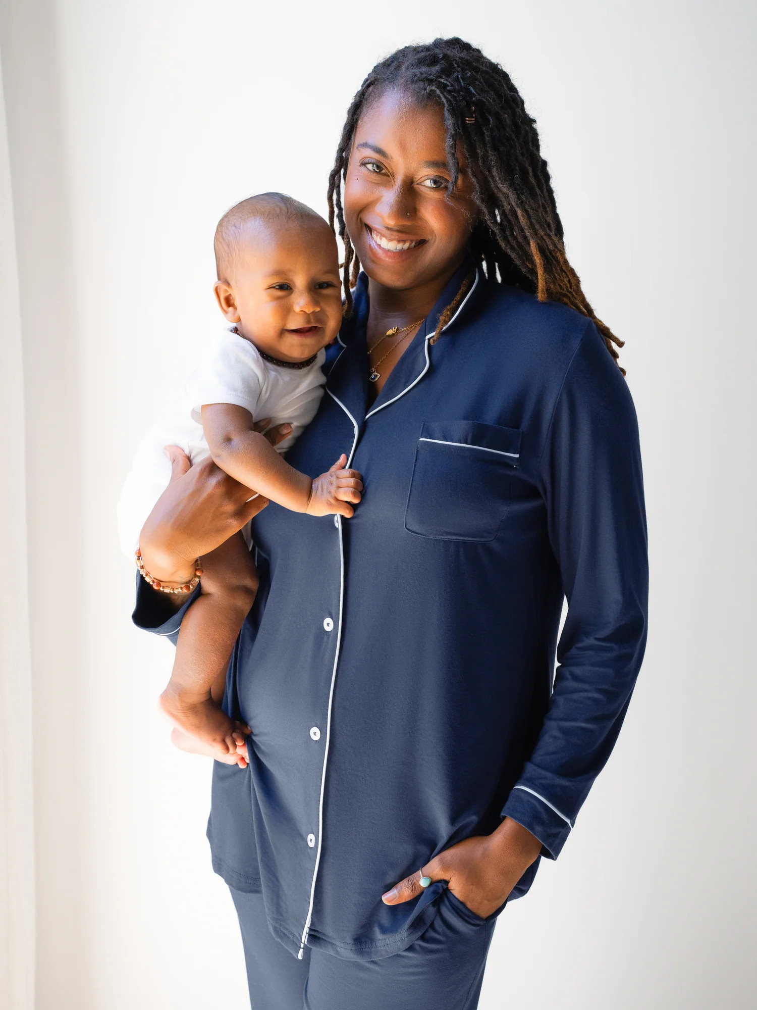 Clea Bamboo Long Sleeve Pajama Set | Navy - Kindred Bravely | Kindred Bravely