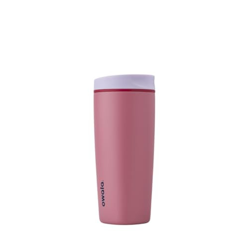 Owala SmoothSip Slider Insulated Stainless Steel Coffee Tumbler, Reusable Iced Coffee Cup, Hot Coffee Travel Mug, BPA Free 20 oz, Purple/Pink (Crochet Queen) | Amazon (US)