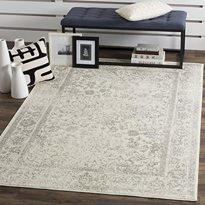 Safavieh Adirondack Collection ADR109C Ivory and Silver Oriental Vintage Distressed Area Rug (8' x 1 | Amazon (US)