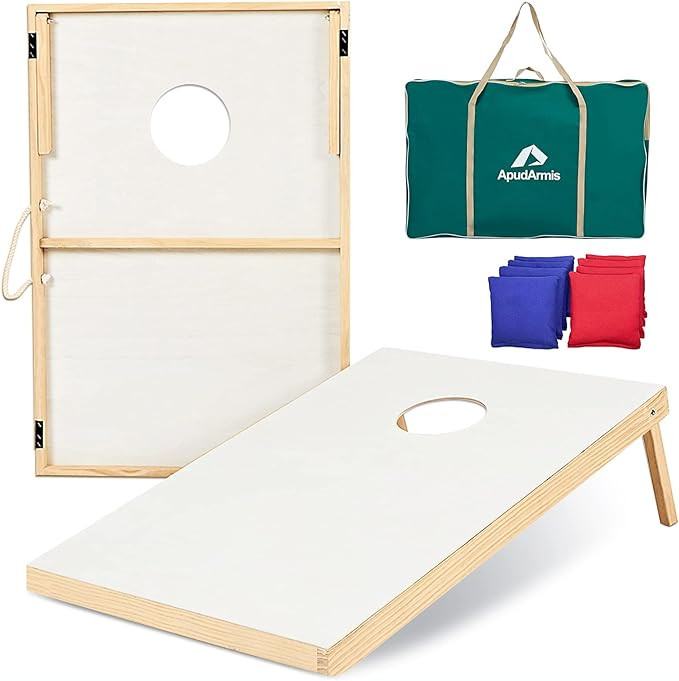 ApudArmis Wooden Cornhole Boards Set, Classic Cornhole Outdoor Games Set with 8 Cornhole Bean Bag... | Amazon (US)
