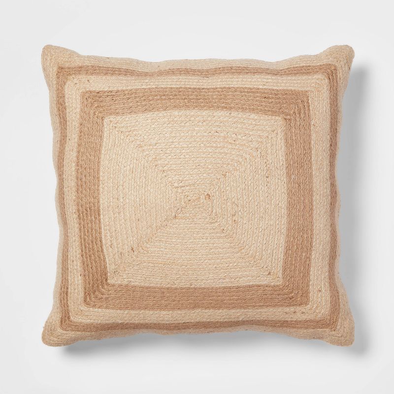 Color Block Jute Floor Pillow Neutral - Threshold™ | Target