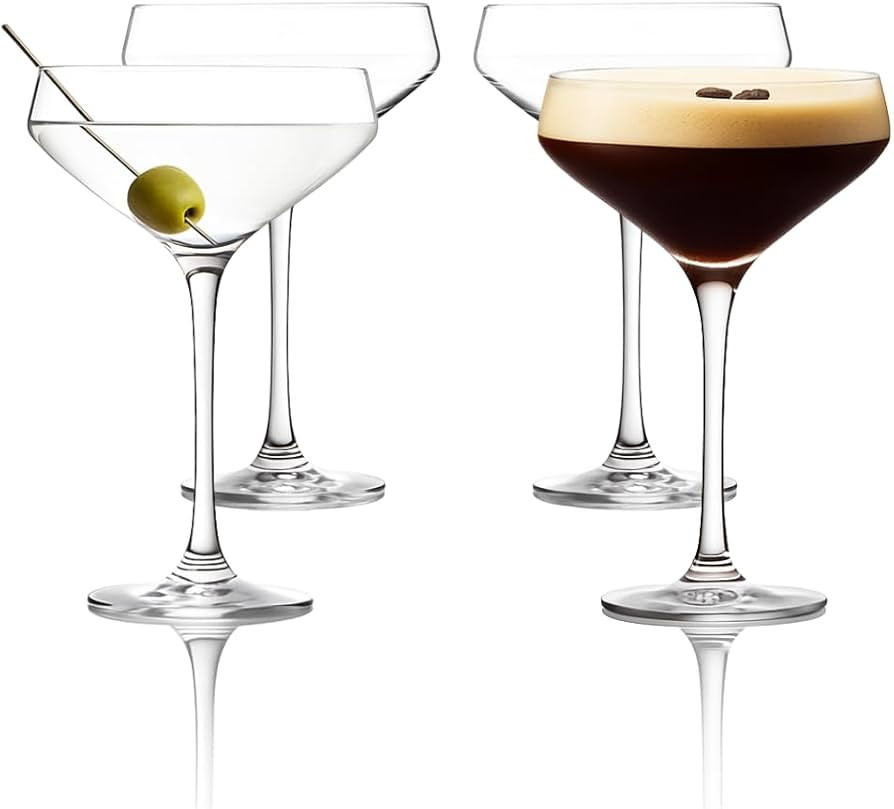 LEMONSODA Hand Blown/Nick And Nora Classic Martini Glasses Manhattan, Cosmopolitan, Espresso Mart... | Amazon (US)