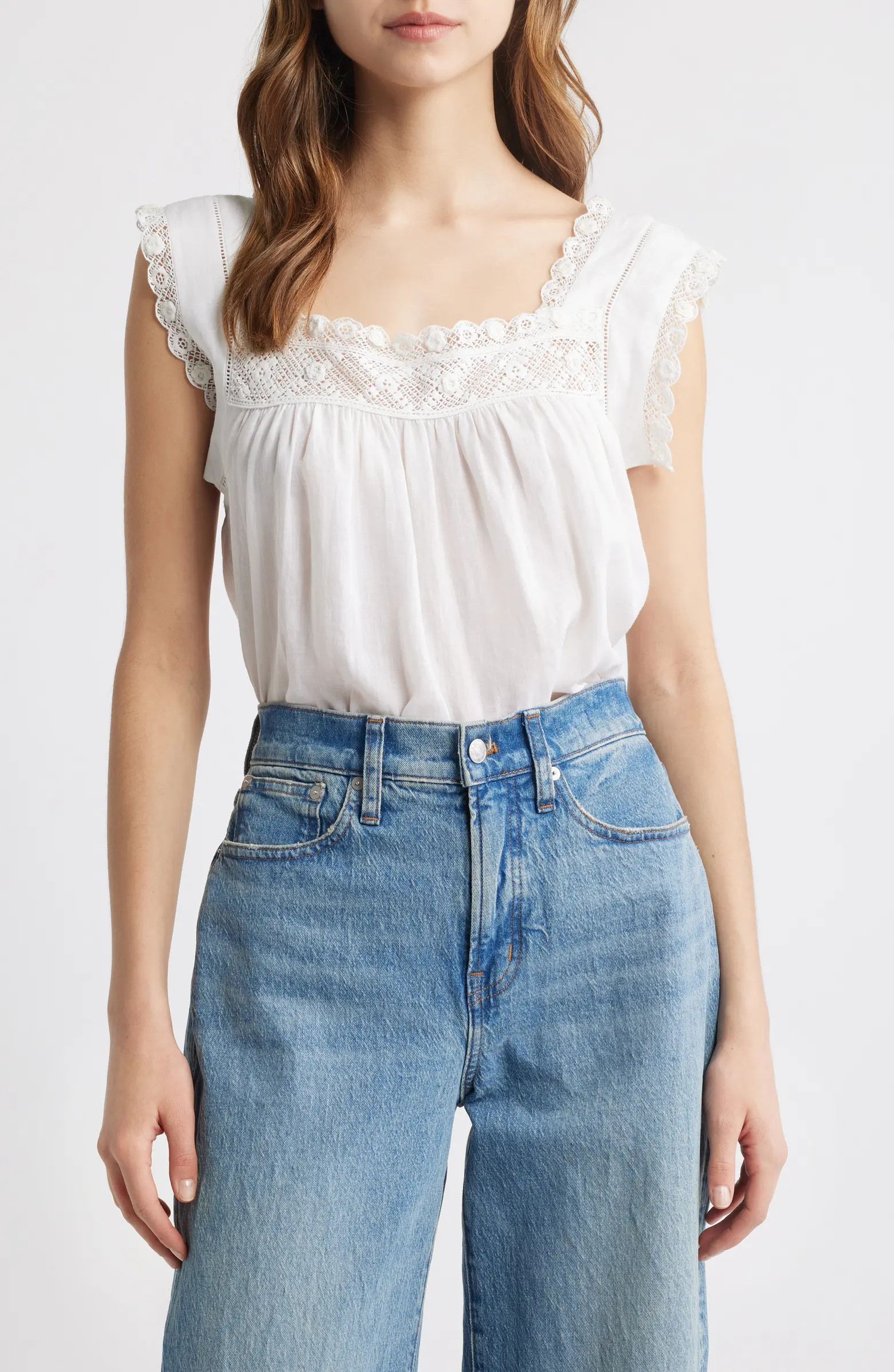 Aphra Lace Trim Top | Nordstrom