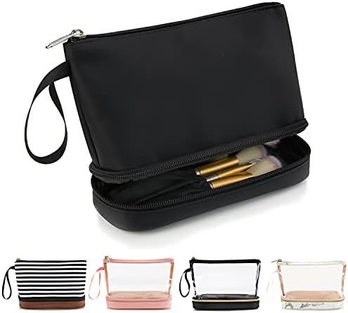 Makeup Bag for Purse, Ethereal Small Makeup Organizer Bag Travel Makeup Bag for Women Daily Double L | Amazon (US)