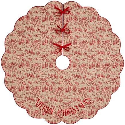 Mud Pie Toile Scalloped Tree Skirt; 54" Dia | Amazon (US)