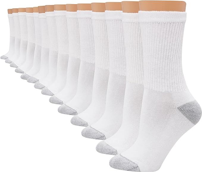 Hanes Women's Value, Crew Soft Moisture-Wicking Socks, Available in 10 and 14-Packs | Amazon (US)