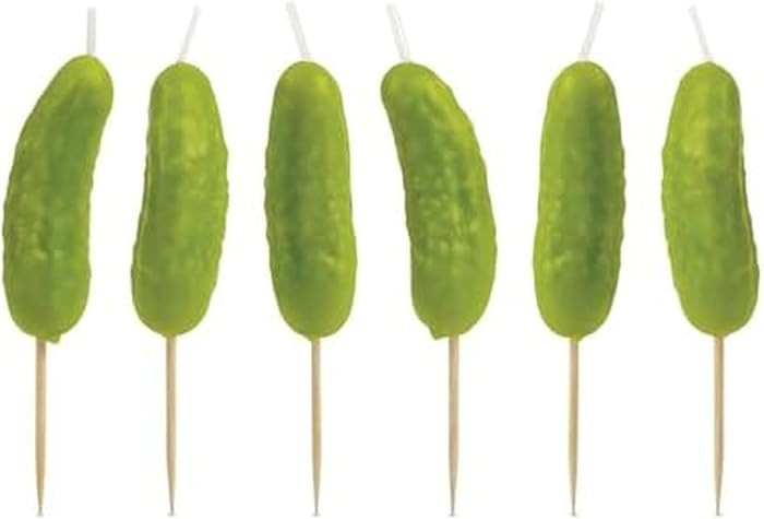 Genuine Fred Pickle Party Candles Set of 6 Quirky Pickle-Shaped Party Birthday Candles 2" Tall Fu... | Amazon (US)
