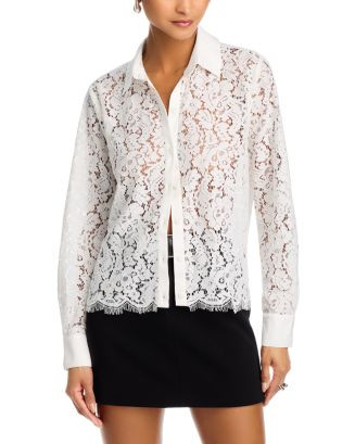 Lace Contrast Button Down Shirt | Bloomingdale's (US)