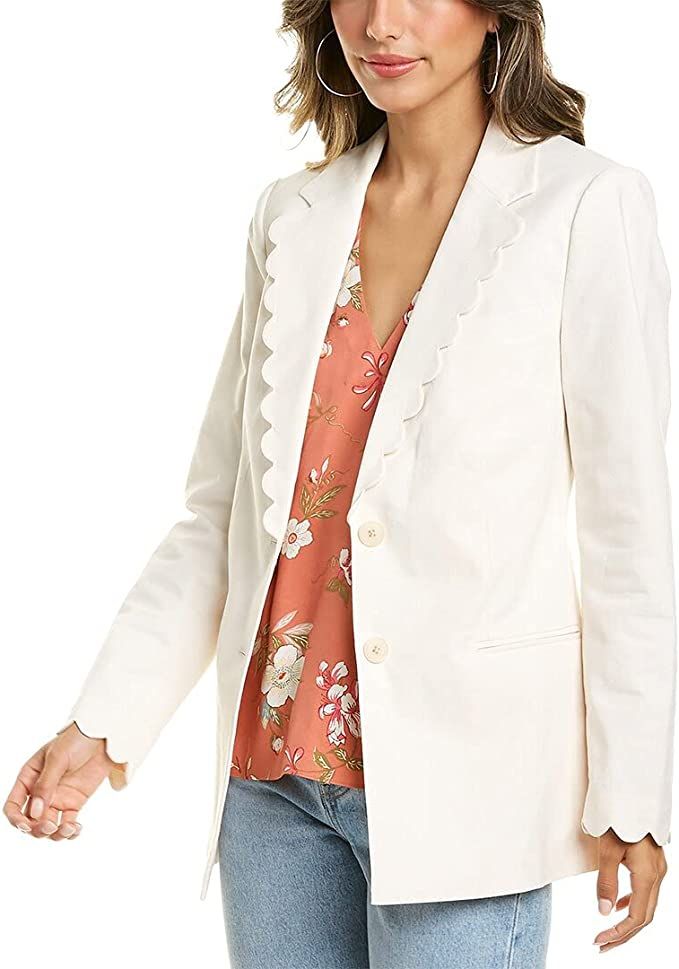 Rebecca Taylor Women's Scalloped Suiting Blazer at Amazon Women’s Clothing store | Amazon (US)
