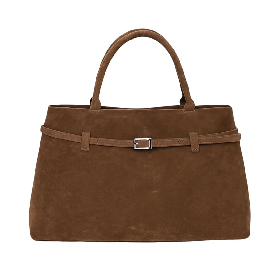 Base'ic Suede Tote Bag for Women – Slouchy Faux Suede Shoulder Purse, Large Capacity Fashion Ha... | Amazon (US)