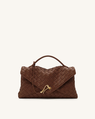 Celeste Woven Envelope Bag - Brown | JW PEI US