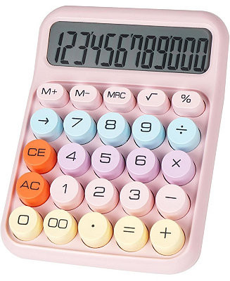 Mechanical Switch Calculator with Big Buttons, 12 Digits Large LCD Display Desktop Calculator, Cu... | Macy's