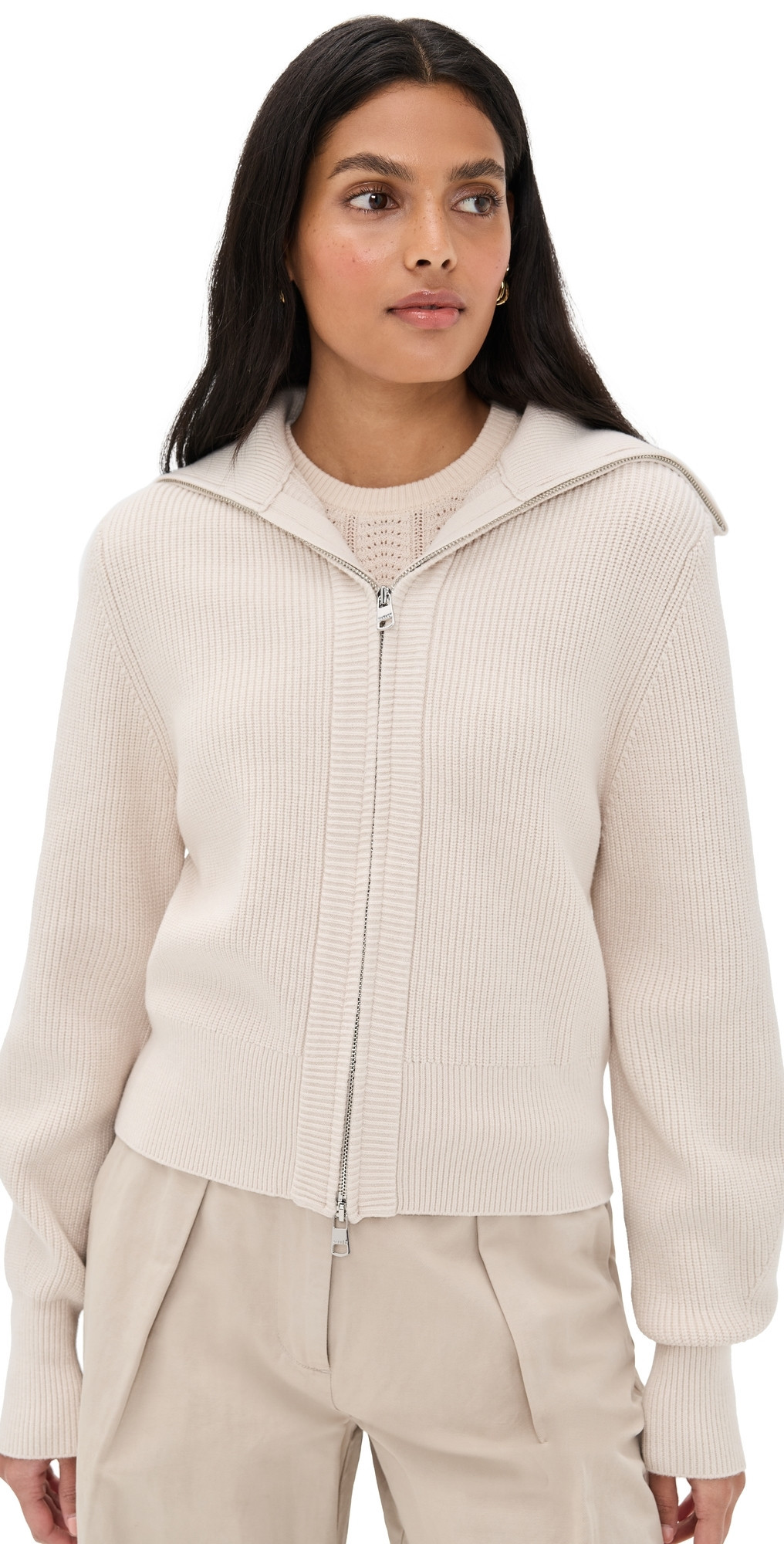 Varley Enrico Knit Jacket Silver Birch S | Shopbop