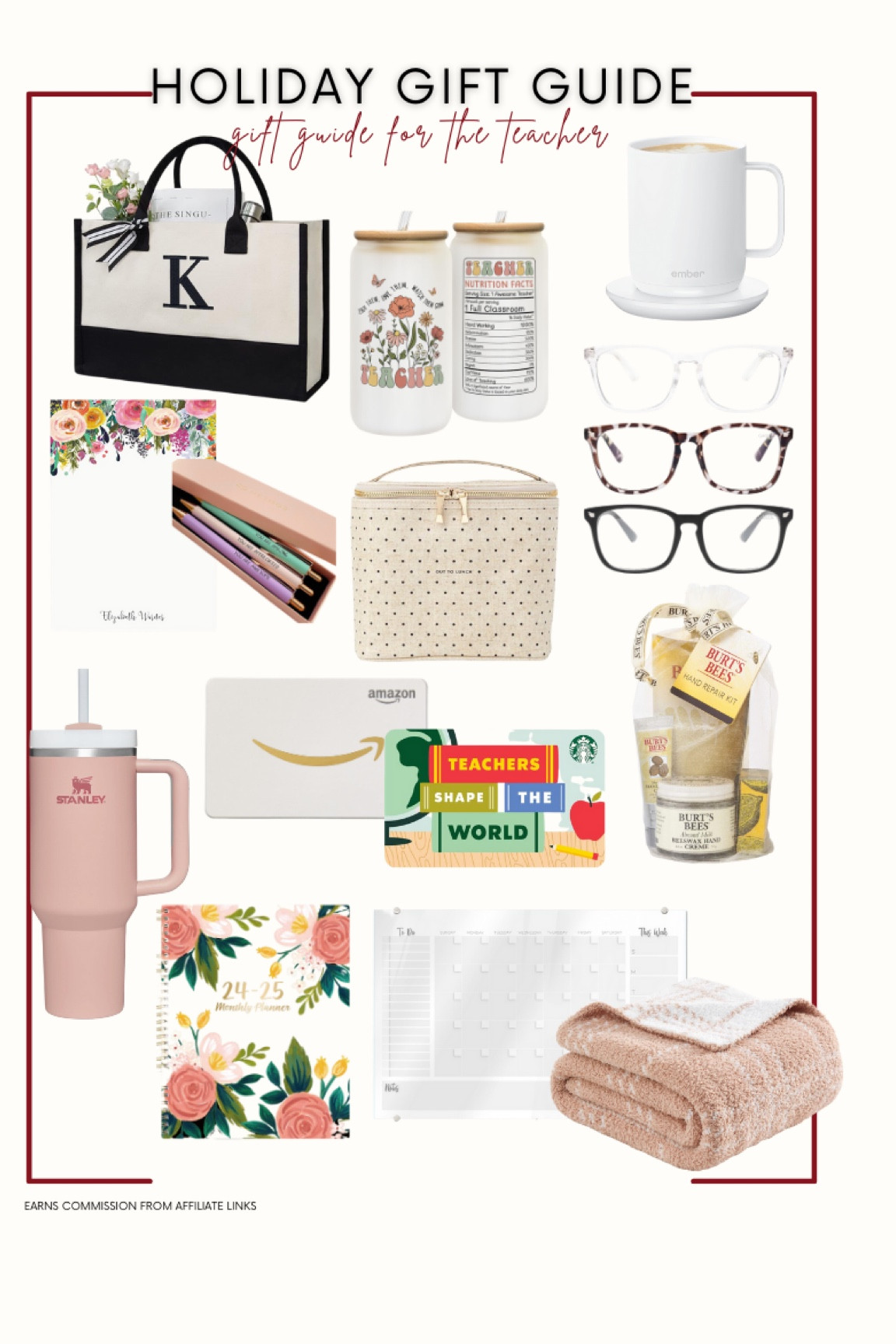 Holiday gifts for the female teacher

Lunchpail, Bert’s, Bzak, gift, glasses, gift, cups, gift bag, gift notepad, gift, Stanley mug, gift, blanket gift, Amazon, gift, card, target, gift, card, rechargeable mug, acrylic, glass, planner, plan

#LTKworkwear #LTKHoliday #LTKGiftGuide