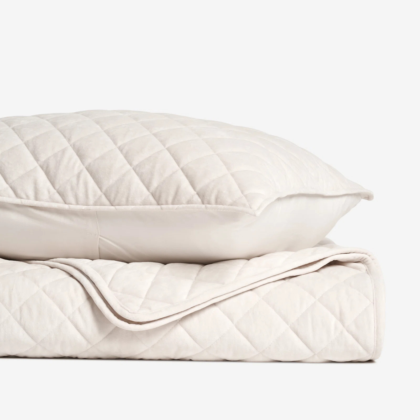 Luxury Diamond Crushed Velvet Quilt Set | Wayfair North America