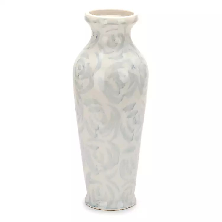 New! Blue Roses Fluted Ceramic Vase | Kirklands