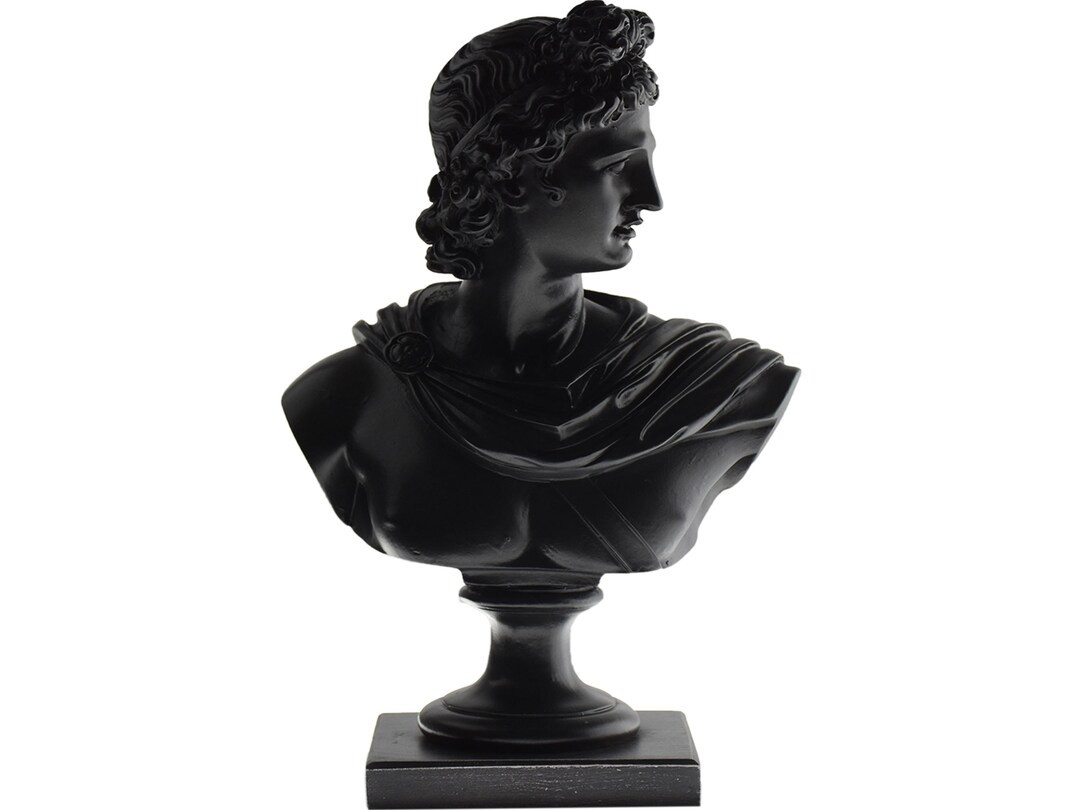 Apollo Bust Sculpture Black Art Home Decor 25.5 cm Height | Etsy (US)