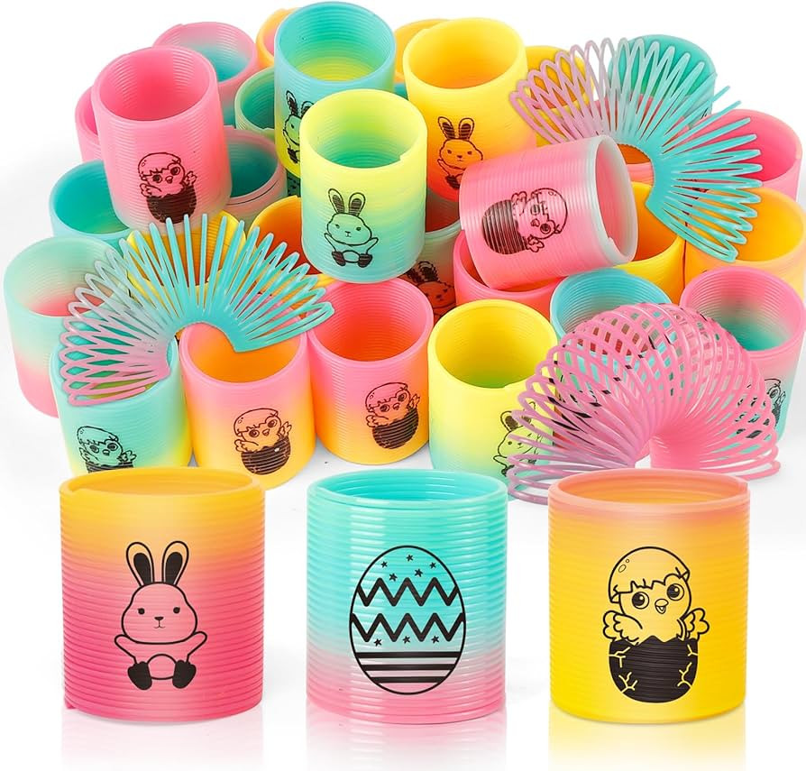 36 Packs Spring Rainbow Magic Fidget Stress Coil Mini Springs Bulk Toys Party Favor Carnival Priz... | Amazon (US)