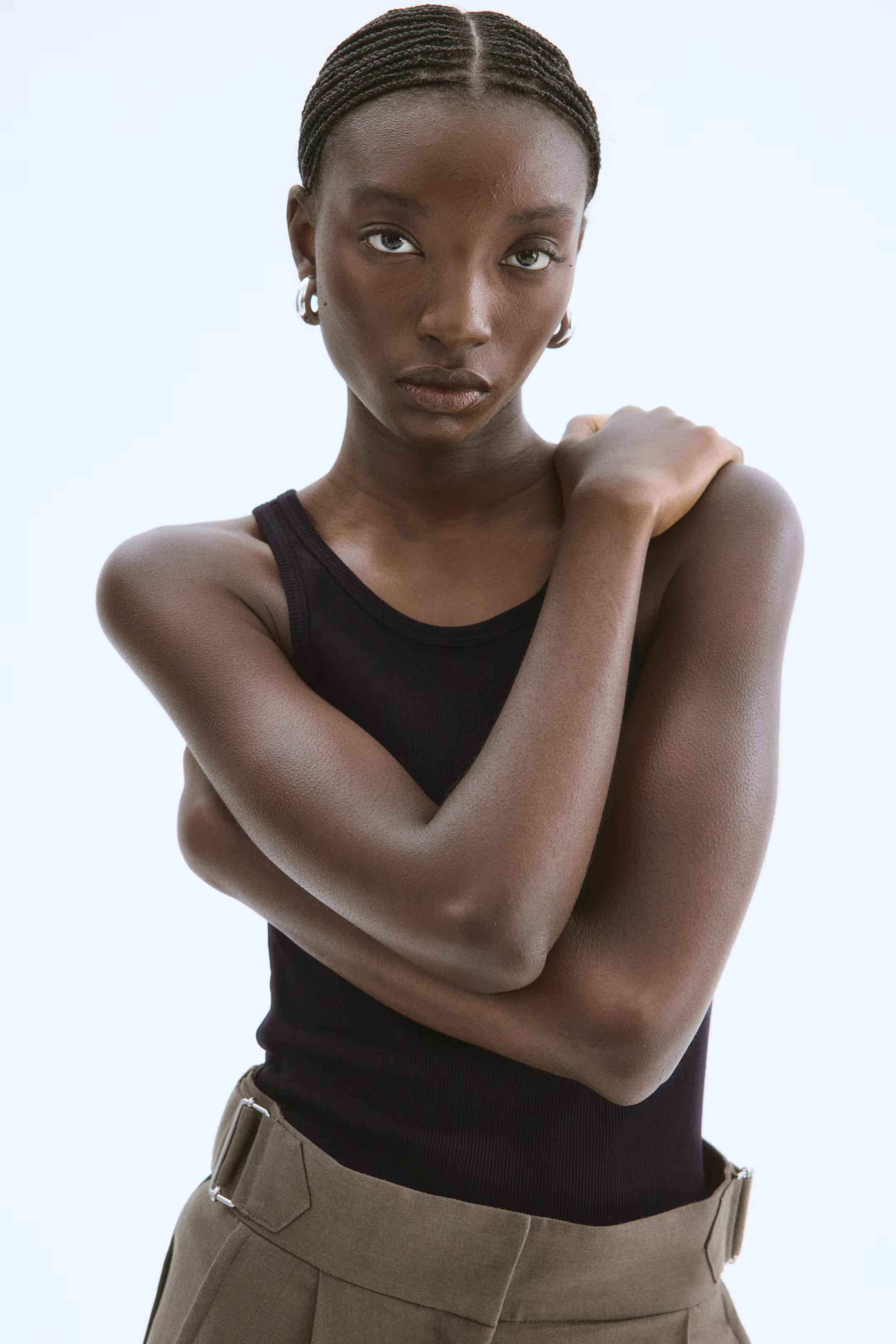 Ribbed Silk-Blend Tank Top | H&M (US + CA)