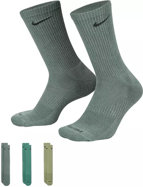 Nike Dri-FIT Everyday Plus Cushion Crew Socks - 3 Pack | Dick's Sporting Goods