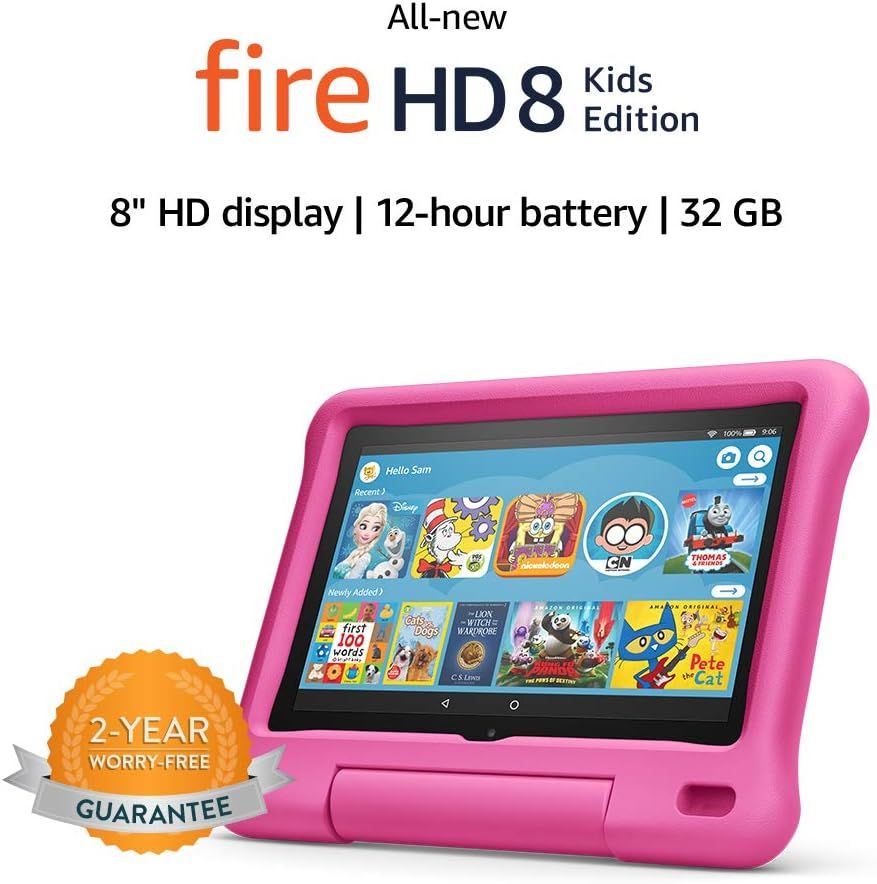 All-new Fire HD 8 Kids Edition tablet, 8" HD display, 32 GB, Pink Kid-Proof Case | Amazon (US)
