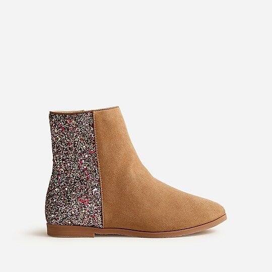 Girls' zip-up boots with glitter | J.Crew US