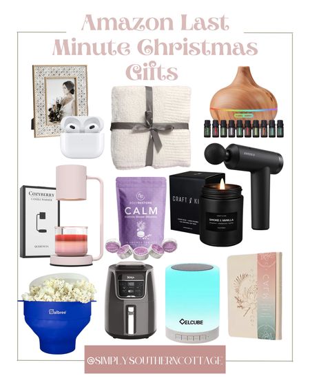 amazon last minite christmas shopping / last minute christmas gift guide / picture frame / airpods / cozy blanket / essential oil’s diffuser / air fryer / speaker / journal / candle warmer / candle / 

#LTKHoliday #LTKSeasonal #LTKGiftGuide