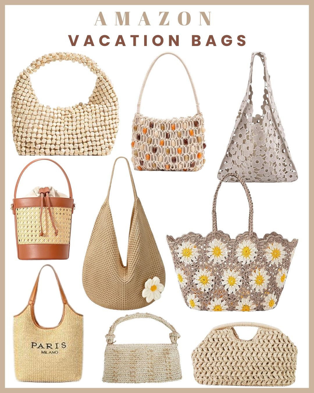 
Vacation bags you’ll carry on repeat 👜🌴✨ Rounded up the best Amazon vacation bags — chic, spacious, and perfect for every getaway plan 🙌 🧺 Raffia & straw bags for beach days & resort vibes 👜 Totes for travel essentials & airport looks 🎒 Crossbody bags for hands-free exploring ✨ Mini bags for dinners & nights out Stylish, practical, and super affordable — the perfect finishing touch to every vacation outfit (Vacation Bag, Travel Bag, Beach Bag, Resort Tote Bag, Summer Bag Essentials, Travel Tote, Carry On Bag, Weekender Bag, Chic Travel Accessories, Vacation Essentials, Airport Bag, Travel Style Essentials, Coastal Chic Accessories, Straw Bag, Raffia Bag, Tote Bag Outfit, Lightweight Travel Bag, Everyday Summer Bag, Vacation Packing Essentials, Travel Capsule Wardrobe, Stylish Travel Bag, Functional Yet Chic, Holiday Accessories, Summer Wardrobe Essentials) 

 #LTKootd #LTKvlog #LTKTravel