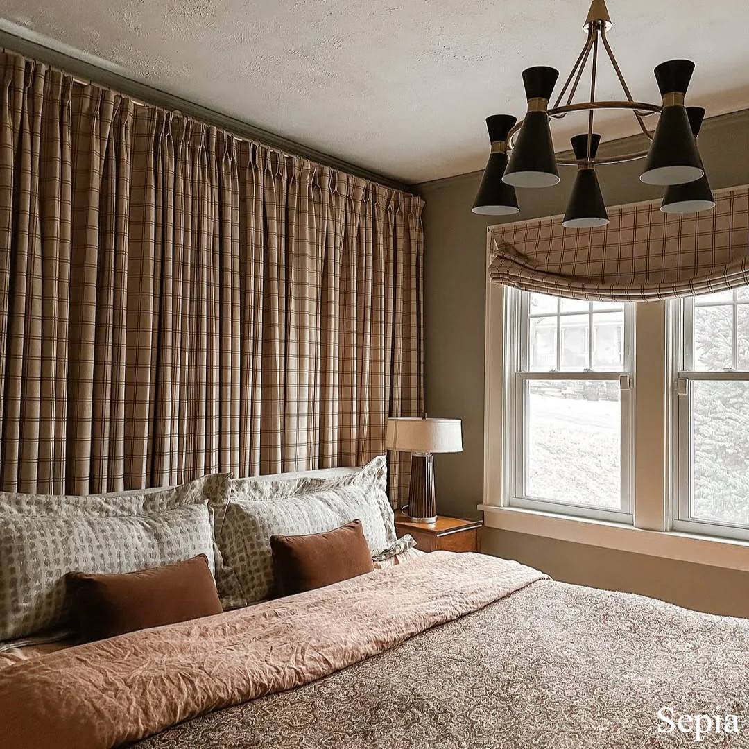 Freda Plaid Stripes Linen Curtains & Drapes Pleated | Tailorvibe