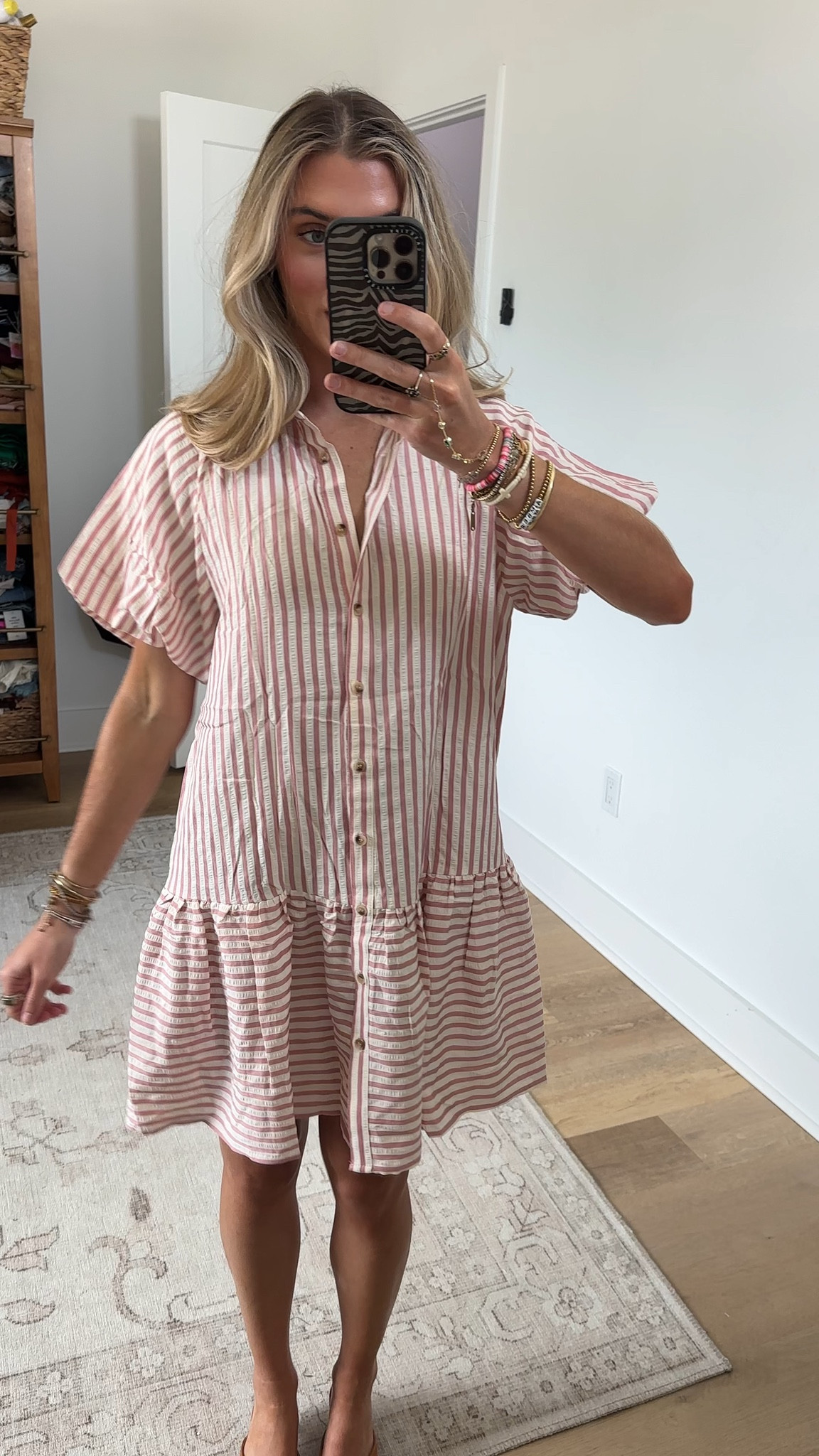Amazon size small Womens Summer Striped Shirt Dress Short Puff Sleeve Button Down Ruffle Flowy Dress Loose Fit Casual Beach Wear

#LTKootd #LTKWorkwear #LTKSaleAlert
