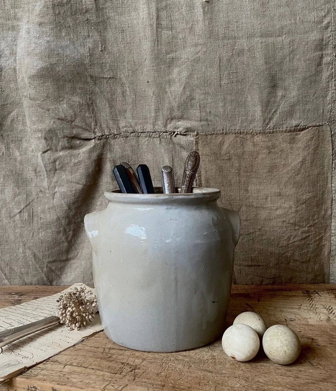 Antique French pot in glazed stoneware. Pot of conservation. Preserving jar. Confit pot. Kitchen ... | Etsy (US)