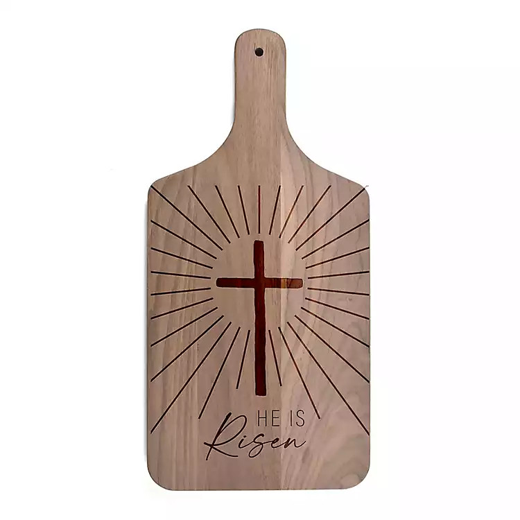 New! He is Risen Walnut Cutting Board | Kirkland's Home