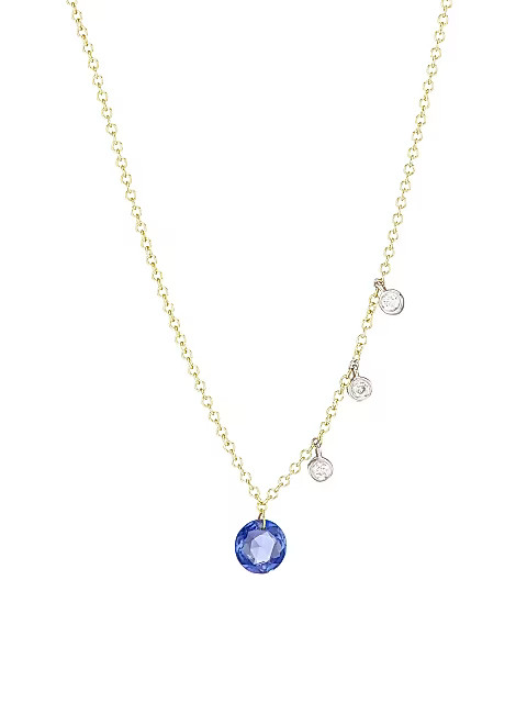 Meira T 14K Yellow Gold Blue Sapphire Necklace | Saks Fifth Avenue