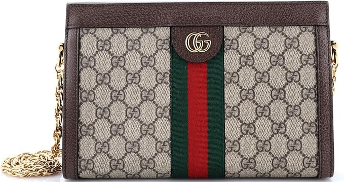Amazon.com: Gucci, Pre-Loved Ophidia Chain Shoulder Bag GG Coated Canvas Small, Brown : Luxury St... | Amazon (US)