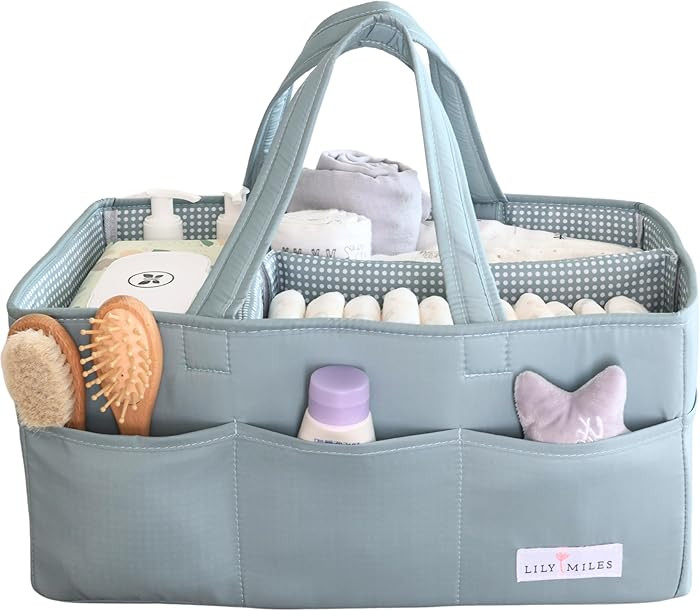 Lily Miles Baby Diaper Caddy Organizer, Wipeable Diaper Organizer Basket with 8 Pockets for Newbo... | Amazon (US)