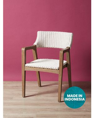 31in Woven Wood Frame Arm Chair | Accent Furniture | HomeGoods | HomeGoods