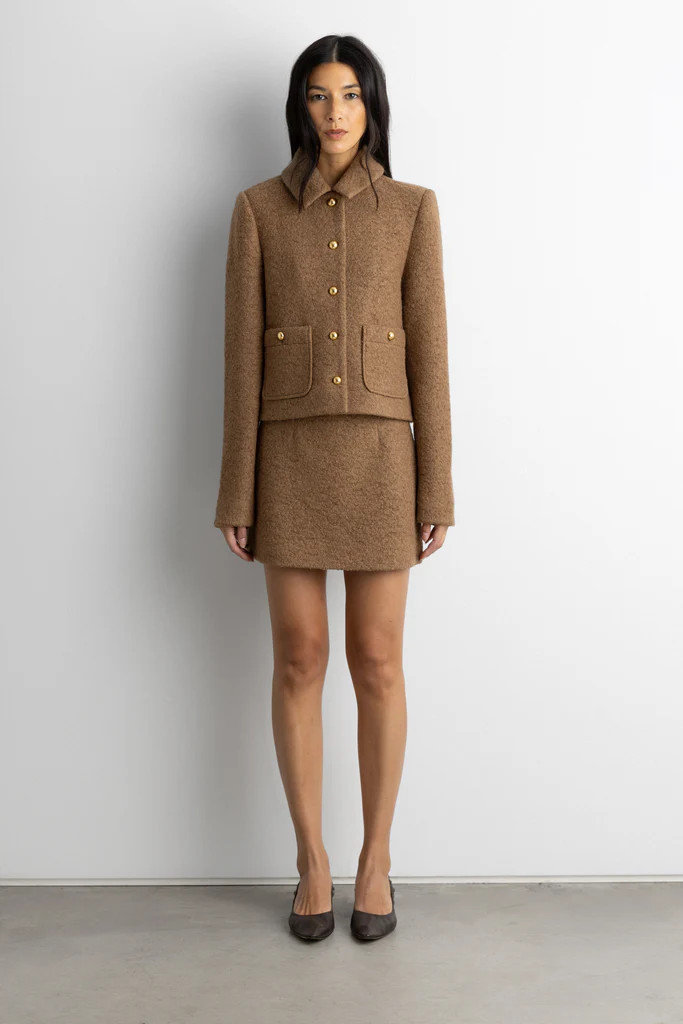 BOUCLE WOOL BLEND MINI SKIRT | OAK + FORT
