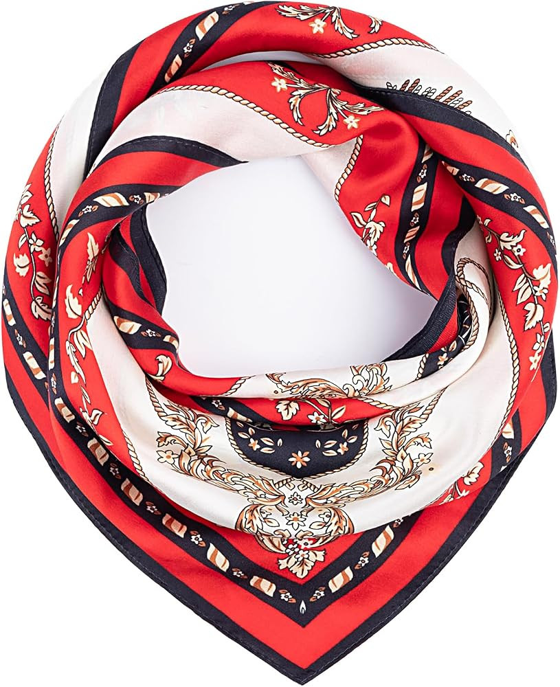 Silk Scarves for Women Satin Like Pure Silk Square Head Scarf Lightweight Bandana Scarves for sle... | Amazon (US)