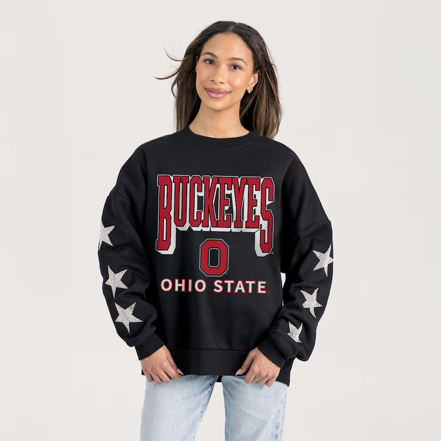 Ohio State Buckeyes Gameday Couture Women's Pure Victory Relaxed Rhinestone Pullover Sweatshirt -... | Fanatics