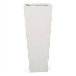 Afuera Living Outdoor Modern Concrete Stone Large Planter in White | Homesquare