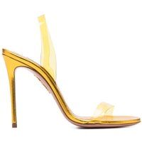 Aquazzura Women's Yellow Leather Sandals | Stylemyle (US)
