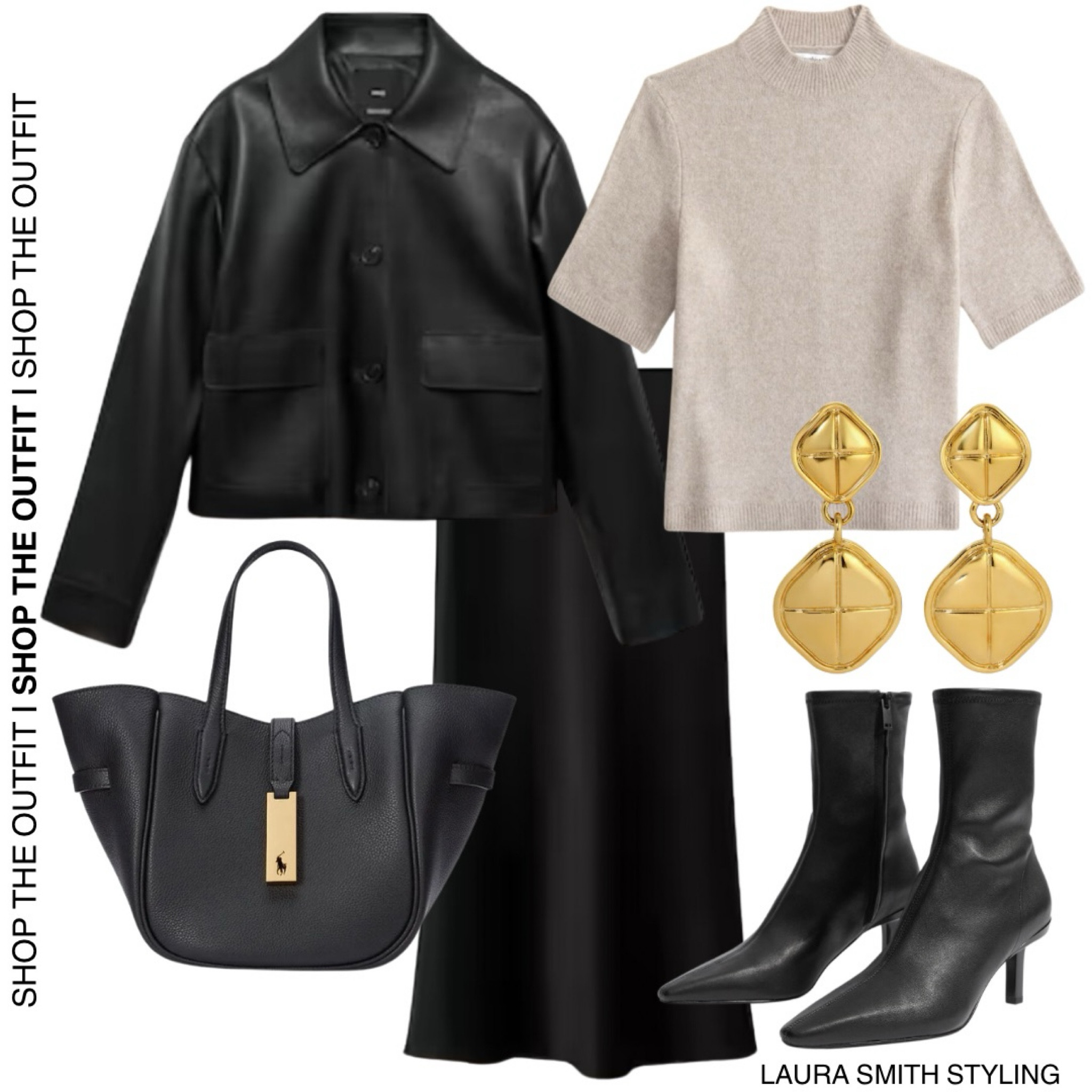 A twist on the traditional leather jacket silhouette, this jacket is more rounded and softer. 

Including leather jacket, short sleeve knit, maxi skirt, heeled boots, gold earrings, black handbag  

#LTKuk #LTKstyletip #LTKautumn