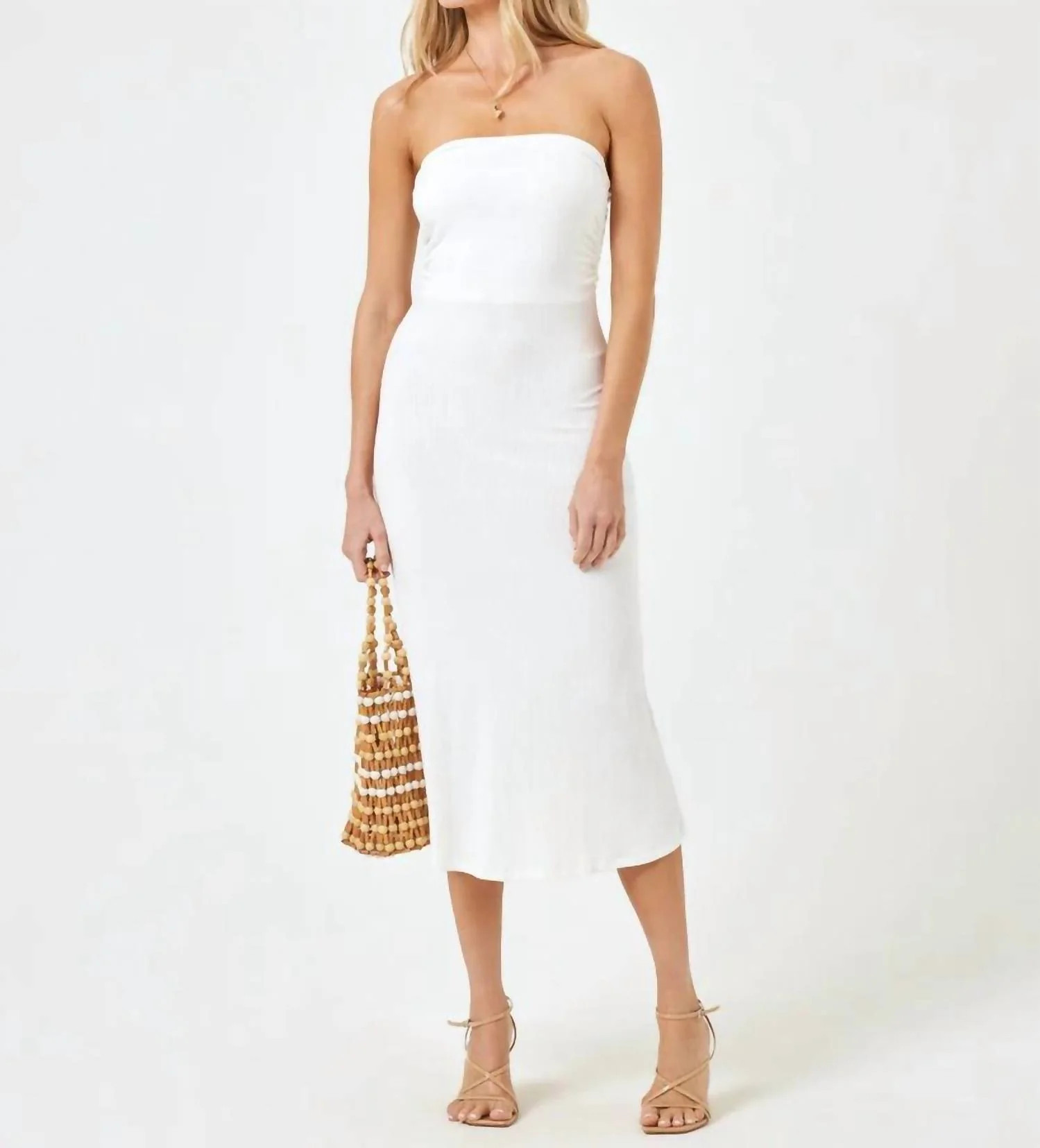 Manaia Midi Dress In Cream | Shop Simon