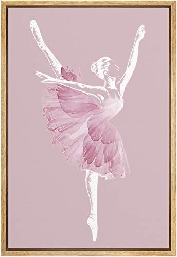 SIGNWIN Framed Canvas Print Wall Art Pastel Pink Dancing Ballerina Silhouette Sports Athletes Ill... | Amazon (US)